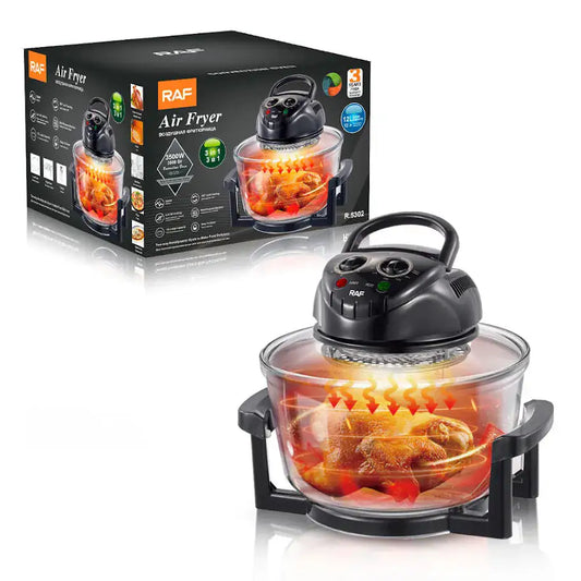 Friteuză cu Aer Cald din Sticlă 3-in-1, 12L, Vas Transparent, M-132