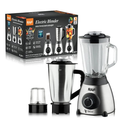 Blender Electric 3-in-1, 1000W, 1.5L, 6 Lame Inox și Râșniță, M-124