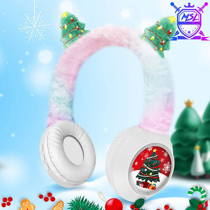 Casti pufoase din plus Wireless Bluetooth cu urechi de Craciun — Utilitate Smart Zi de Zi