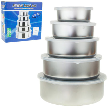 Set 5 Caserole Inox cu Capac Ermetic, Pastrare Alimente, A-176-8