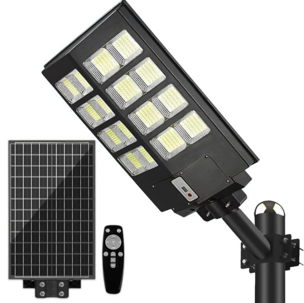 Lampă Solară Stradală 800W cu 640 LED-uri, Panou Monocristalin și Telecomandă IP65, CLS-IL017