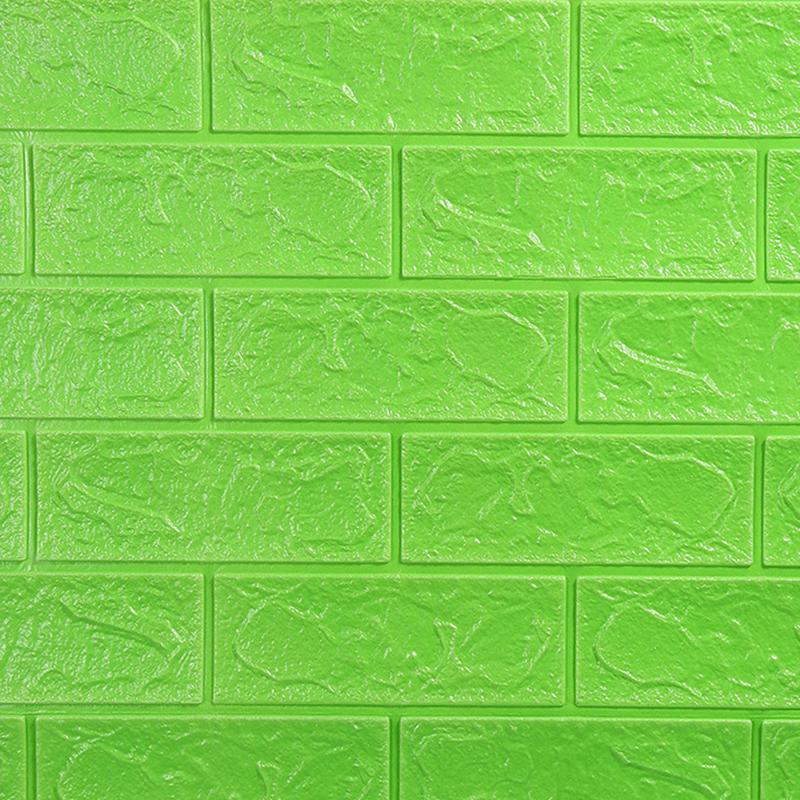 Tapet 3D caramida Verde lime auto-adeziv pentru interior 70 x — Confort Practic Pentru Casa Ta