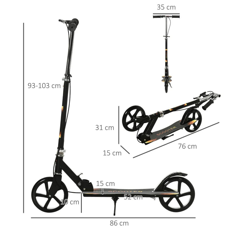 Trotineta pliabila pentru copii 10-16 ani 86x35x93/98/103 cm — Util Pentru Familie și Copii