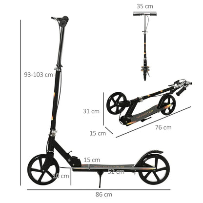 Trotineta pliabila pentru copii 10-16 ani 86x35x93/98/103 cm — Util Pentru Familie și Copii