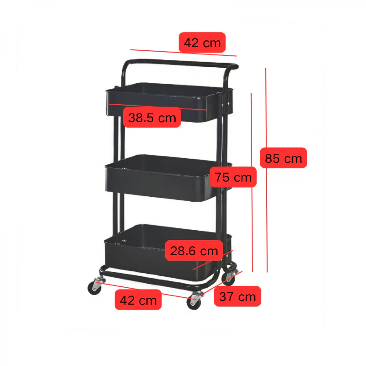 Raft portabil cu 3 nivele – cu cosuri metalice si — Confort Practic Pentru Casa Ta