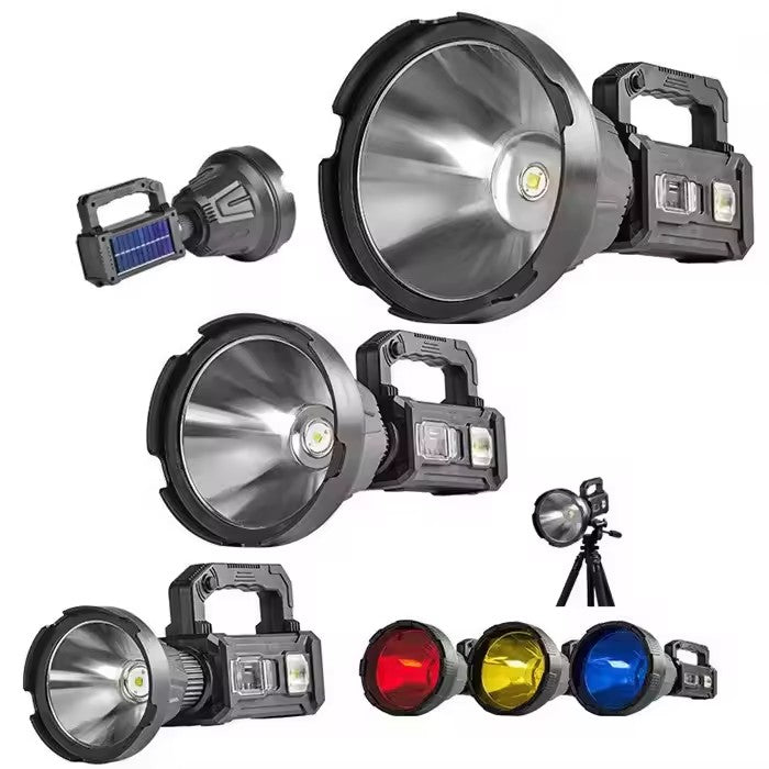 Lanternă LED Profesională cu Încărcare Solară, USB, Trepied și Powerbank, A-145-9