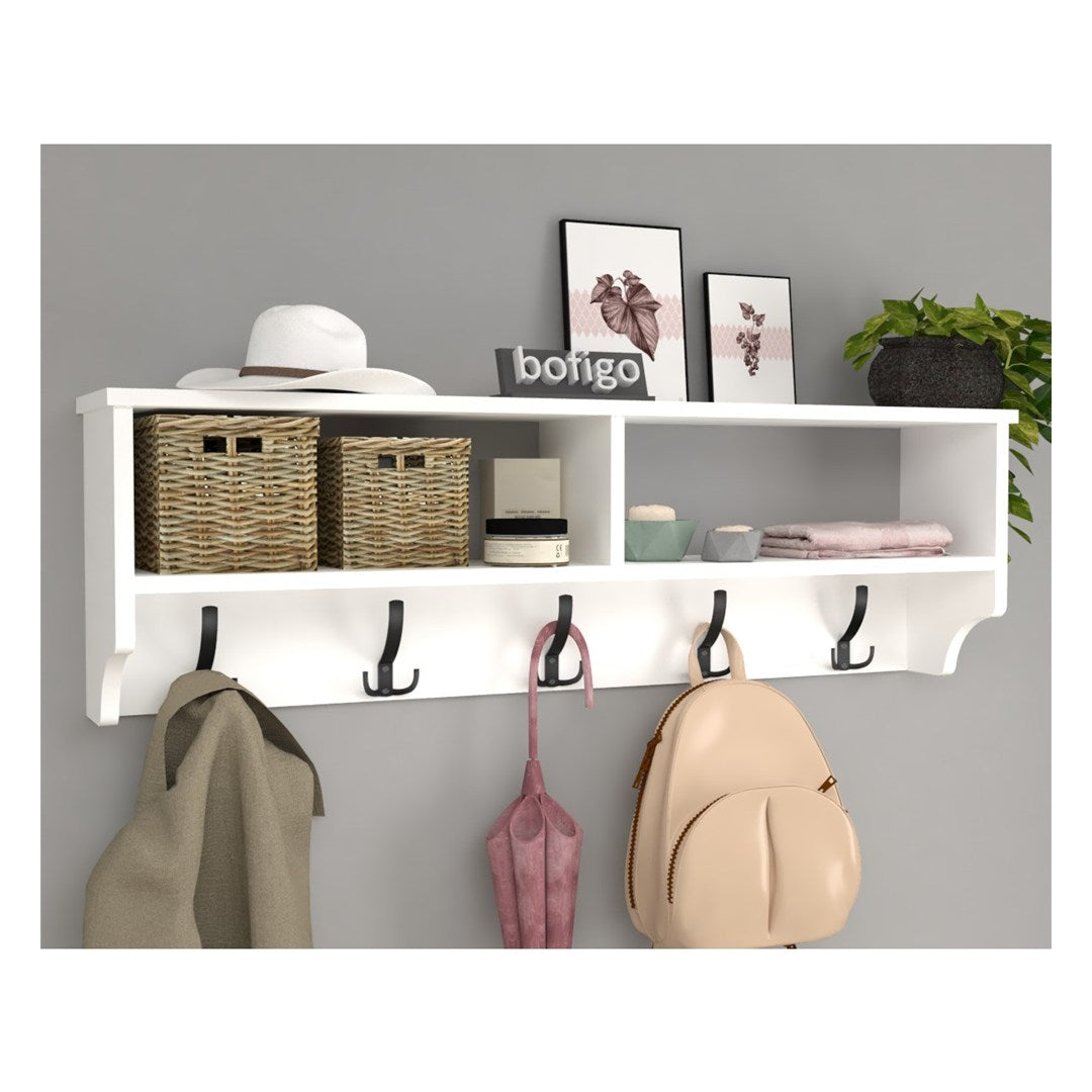 Cuier de perete cu raft 120 cm PAL melaminat 18 — Confort Practic Pentru Casa Ta