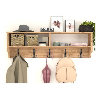 Cuier de perete cu raft 120 cm PAL melaminat 18 — Confort Practic Pentru Casa Ta