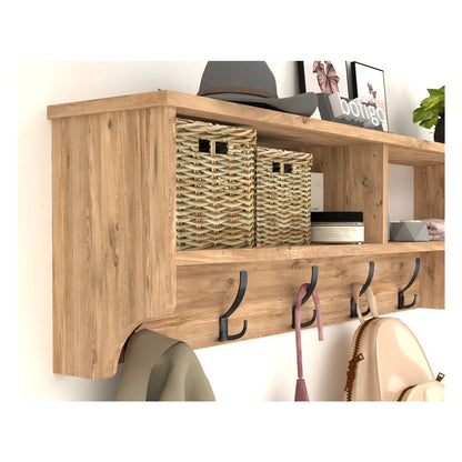Cuier de perete cu raft 120 cm PAL melaminat 18 — Confort Practic Pentru Casa Ta