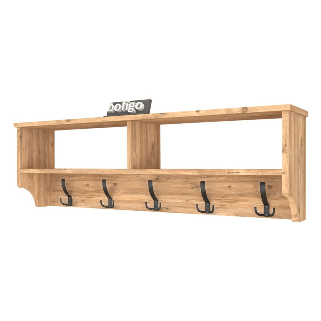 Cuier de perete cu raft 120 cm PAL melaminat 18 — Confort Practic Pentru Casa Ta