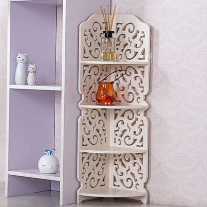 Etajera de colt decorativa cu 4 polite — Confort Practic Pentru Casa Ta