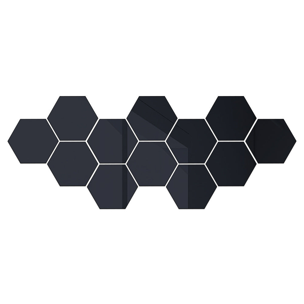 Set 12 oglinzi acrilice autoadezive decorative forma hexagon 20 si — Confort Practic Pentru Casa