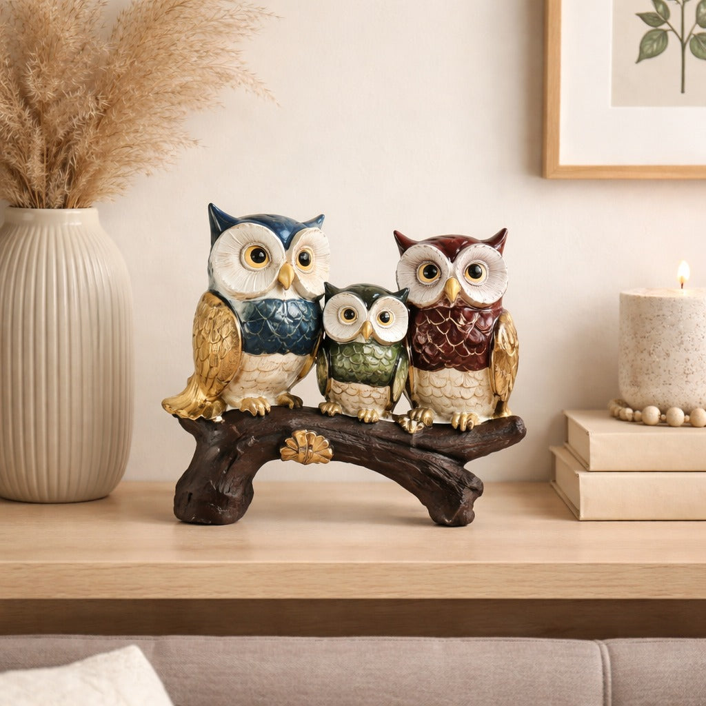 Decoratiune bufnite pe creanga 21 x 17 cm — Confort Practic Pentru Casa Ta