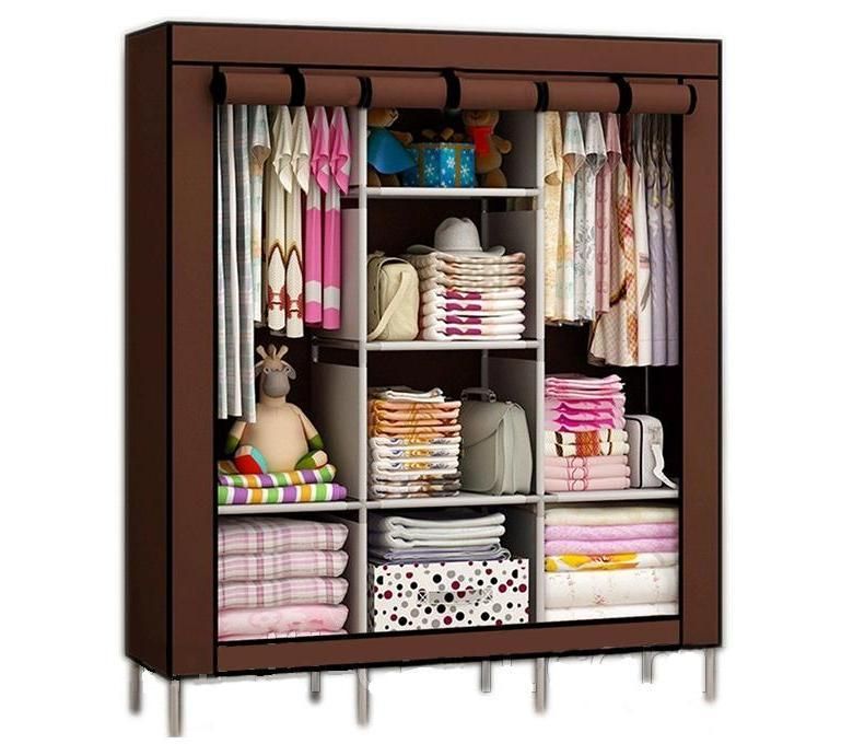 Dulap textil 3 compartimente pentru haine 130 x 45 x — Confort Practic Pentru Casa Ta