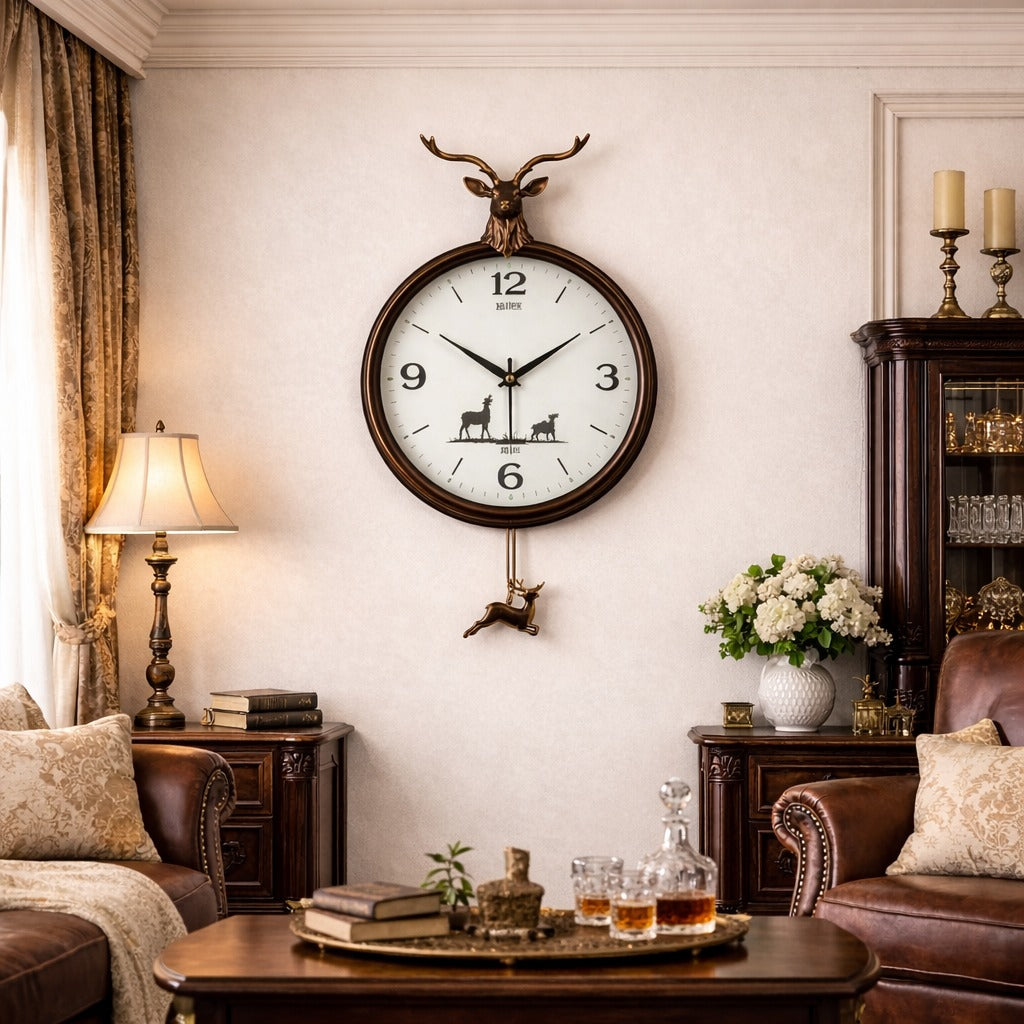Ceas de perete decorativ cu pendul – elegant – 65 — Confort Practic Pentru Casa Ta