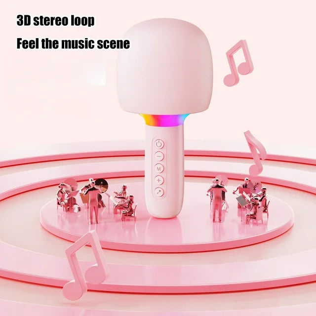 Microfon Karaoke Wireless cu Boxa si LED RGB OKOP KP-M110 — Utilitate Smart Zi de Zi