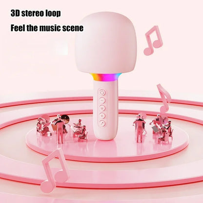 Microfon Karaoke Wireless cu Boxa si LED RGB OKOP KP-M110 — Utilitate Smart Zi de Zi