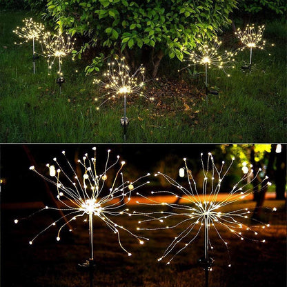 Set 2 Lampi solare artificii cu suport metalic 100 LED — Ambient Modern Pentru Acasă