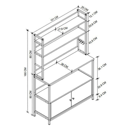 Raft bucatarie Ethiopia cu 2 usi 90 x 180 cm — Mai Mult Confort în Bucătărie