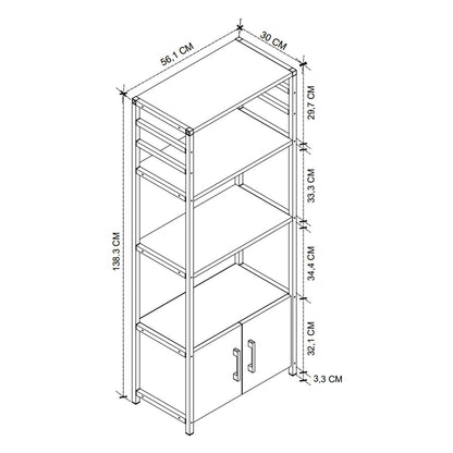 Raft bucatarie Colombia cu 5 rafturi 70 x 160 cm — Mai Mult Confort în Bucătărie