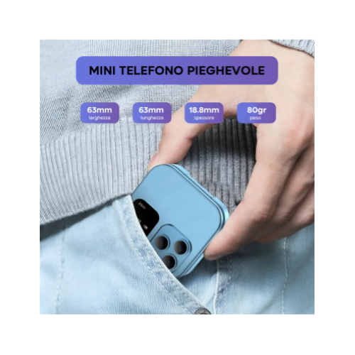 Telefon Mini Pliabil Flip Phone i16 Pro Dual SIM cu Bluetooth și Cameră, A-147-5