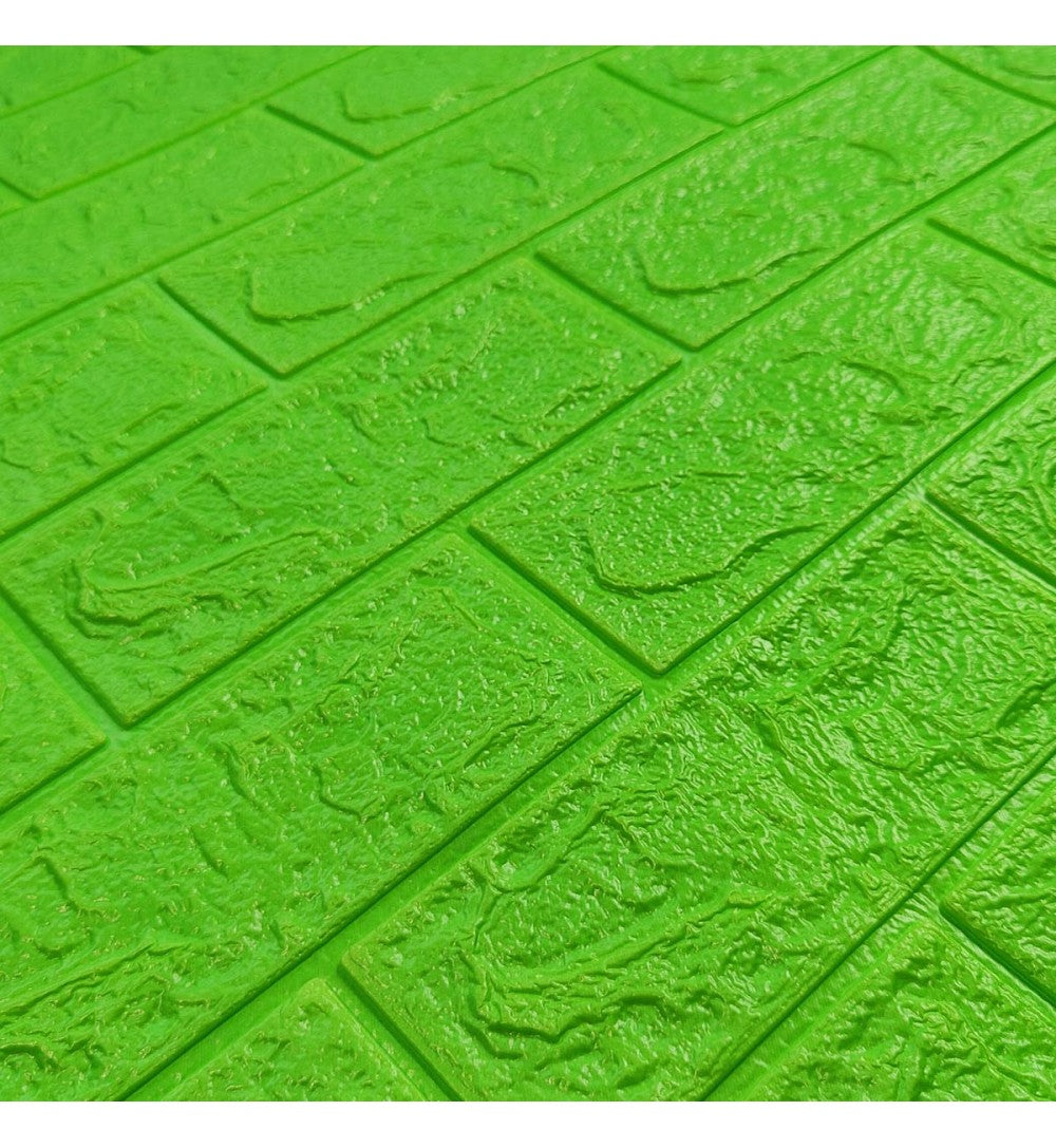 Tapet 3D caramida Verde lime auto-adeziv pentru interior 70 x — Confort Practic Pentru Casa Ta