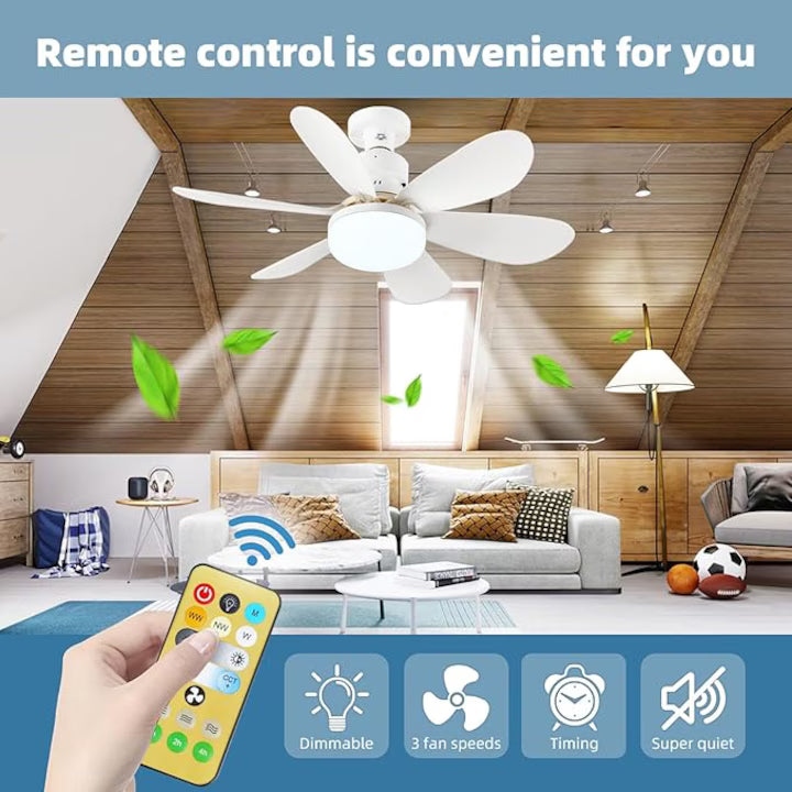 Ventilator de Tavan cu Lampa LED si Telecomanda, Palete Pliabile, A-153-1