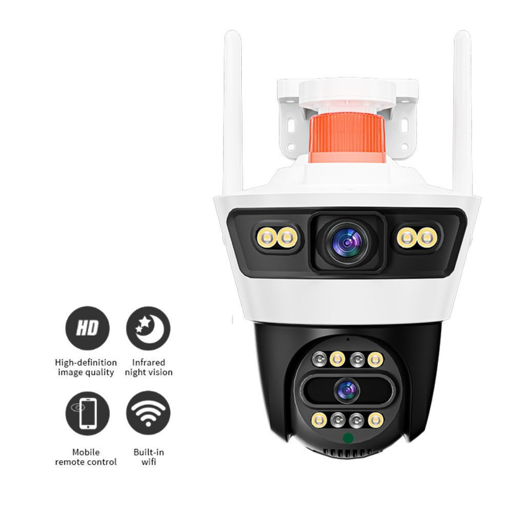Cameră Supraveghere WiFi 4MP cu 2 Lentile, PTZ, IP66, Vedere Nocturnă, A-175-1