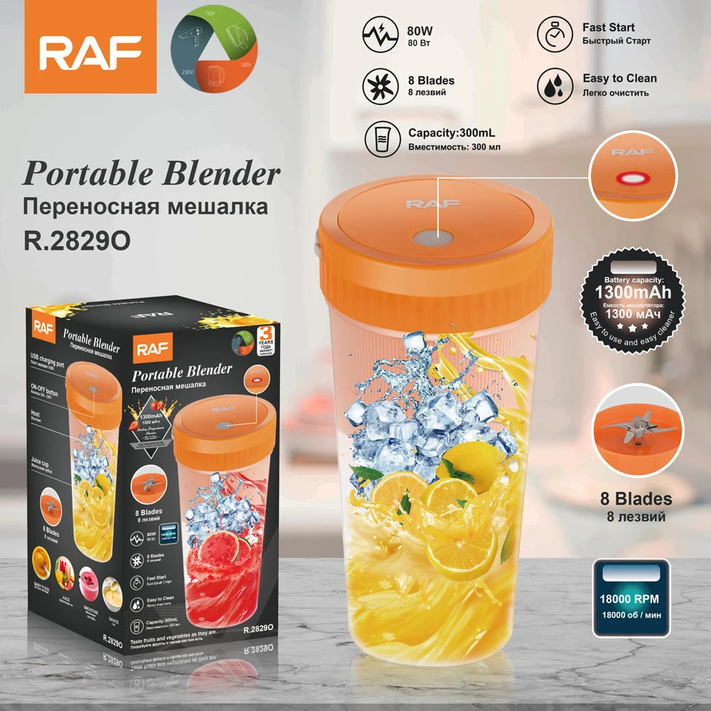 Blender Portabil Reîncărcabil USB pentru Smoothie, Pahar de Voiaj, 300ml, M-125