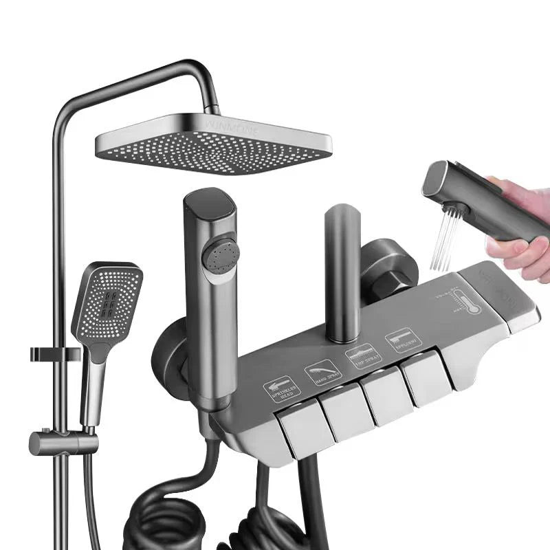 Set de Dus Complet cu Para, Furtun si Suport, A-166-7