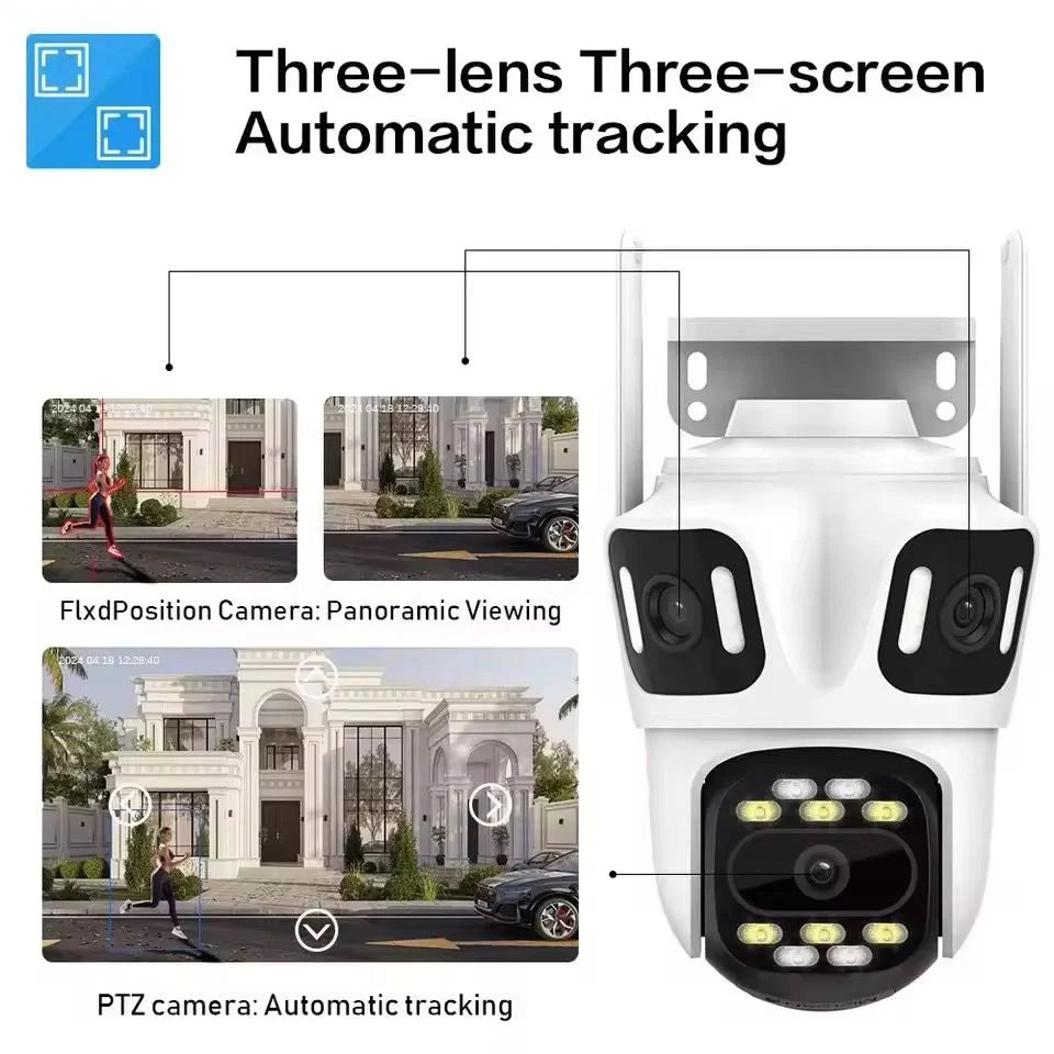 Camera Tripla de Supraveghere WiFi Ultra HD, Audio Bidirectional, A-161-19