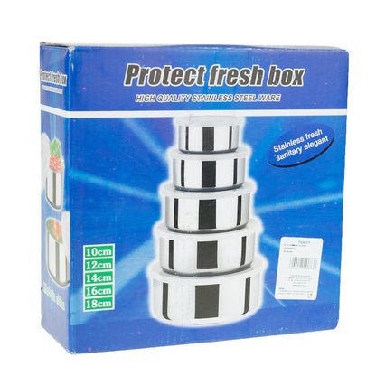 Set 5 Caserole Inox cu Capac Ermetic, Pastrare Alimente, A-176-8