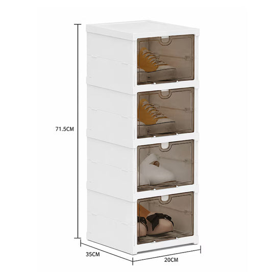 Organizator de Pantofi Pliabil cu Usi Transparente, 4 Niveluri, A-154-5