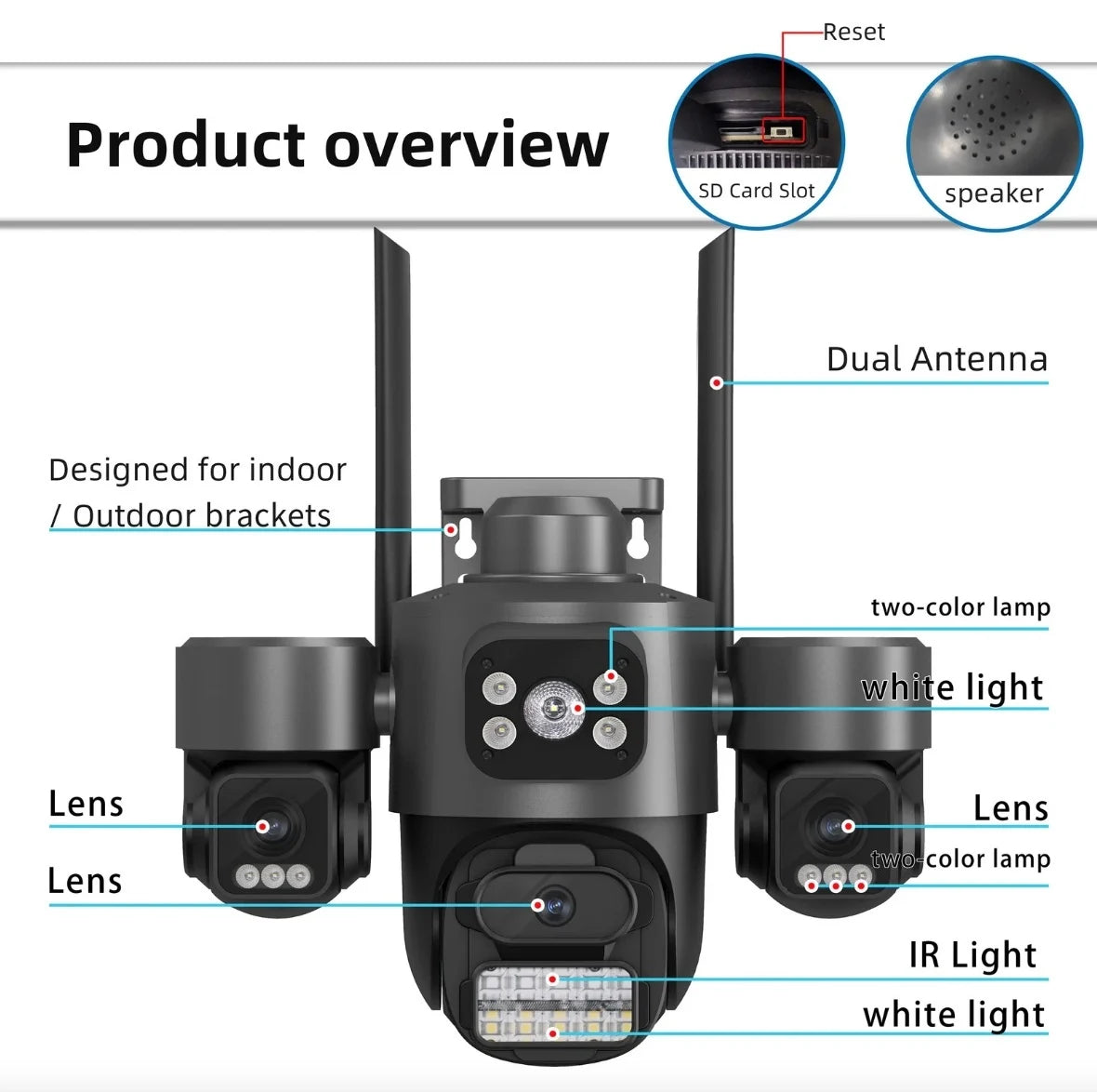 Camera de Securitate Exterior Dome 4K, Urmarire AI, WiFi, A-161-20