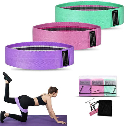Set 3 Benzi Elastice de Fitness pentru Exercitii, 3 Nivele Intensitate, A-110-14