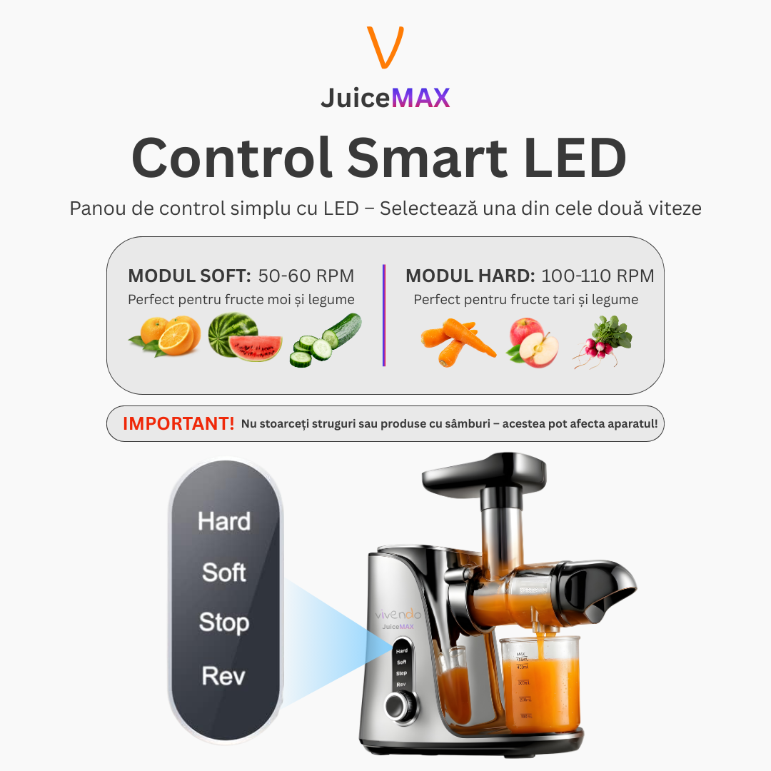 Multifunctional JuiceMAX cu Presare la Rece – Motor DC 150W — Mai Mult Confort în Bucătărie
