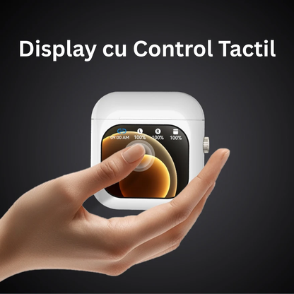 Casti Wireless Bluetooth cu Control Touch si Ecran LCD 2.01 — Utilitate Smart Zi de Zi