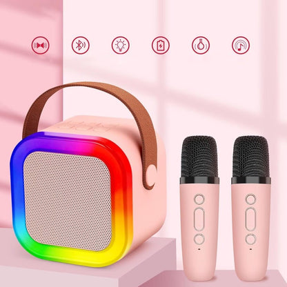 Set Boxa Bluetooth Karaoke cu 2 Microfoane Wireless, A-163-16