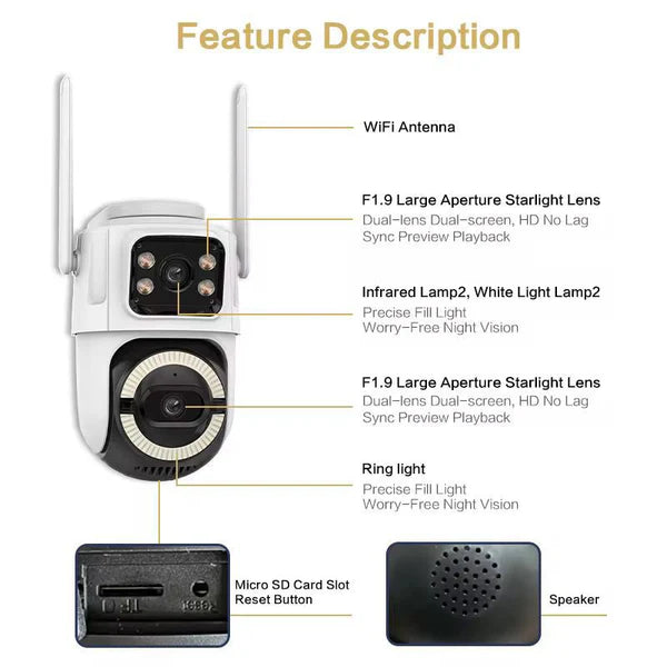 Kit Pază Casă Complet — Cameră Exterior, Cameră Interior și Sonerie cu Cameră