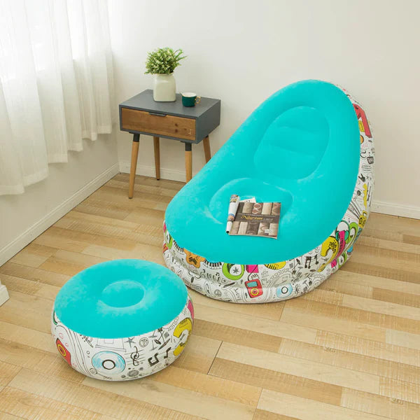 Scaun gonflabil cu taburet 116 x 96 x 83 cm — Confort Practic Pentru Casa Ta