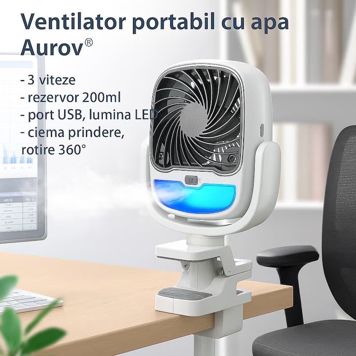 Racitor de Aer Arctic Mini Portabil 3-in-1, Umidificare si Purificare, LED, USB, M-101