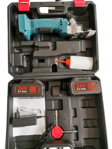 Aparat electric profesional pentru tuns oile cu 2 acumulatori 24V — Îngrijire Mai Ușoară