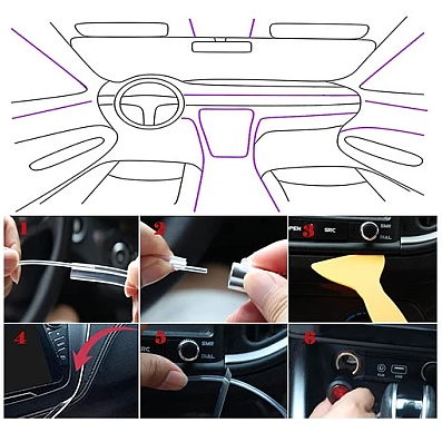 Kit Lumini ambientale LED RGB si aplicatie Bluetooth pentru control — Confort și Siguranță la Drum