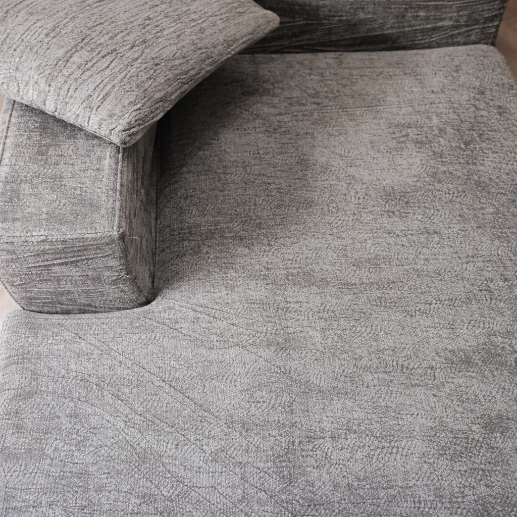 Canapea Colțar Gri Tip Chesterfield cu 4 Perne, 240x150x70 cm, A-151-4