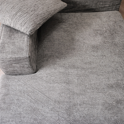 Canapea Colțar Gri Tip Chesterfield cu 4 Perne, 240x150x70 cm, A-151-4