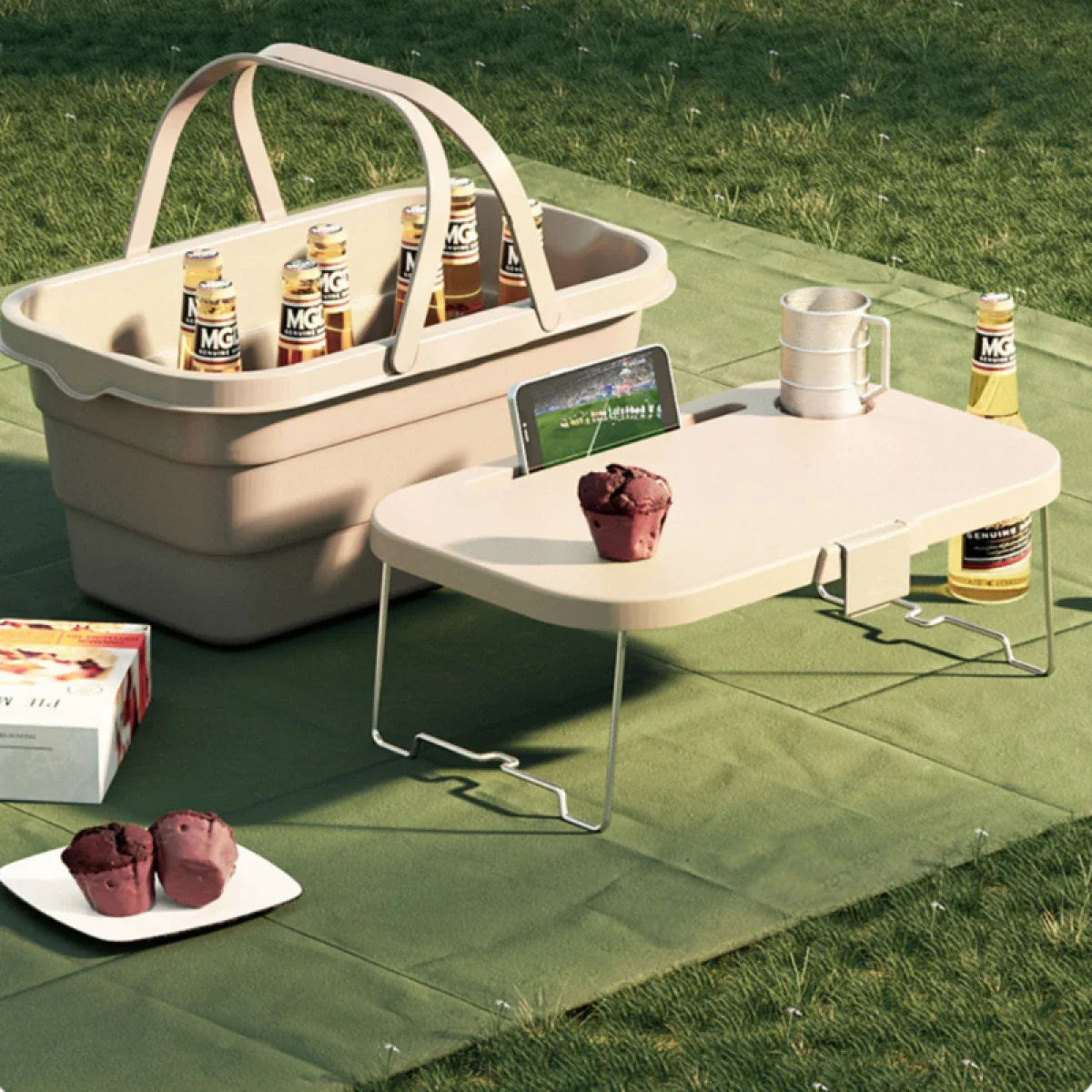 Lighean pliabil 2 in 1 cu masuta picnic 8 L — Mai Mult Confort Oriunde