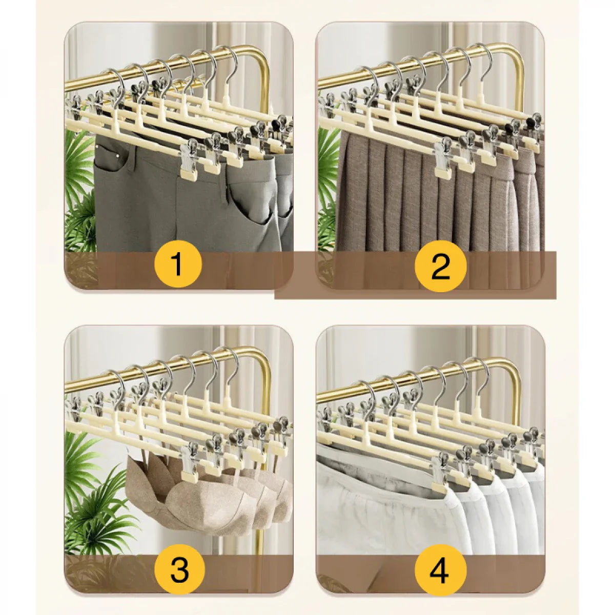 Set 10 umerase cu clips pentru pantaloni 31 x 13 — Confort Practic Pentru Casa Ta