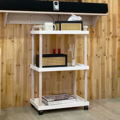 Raft mobil cu 3 polite si 4 roti rotative — Confort Practic Pentru Casa Ta