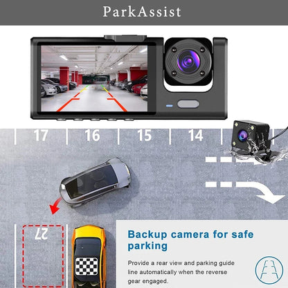 Camera auto tripla FullHD — Control și Siguranță Zi de Zi