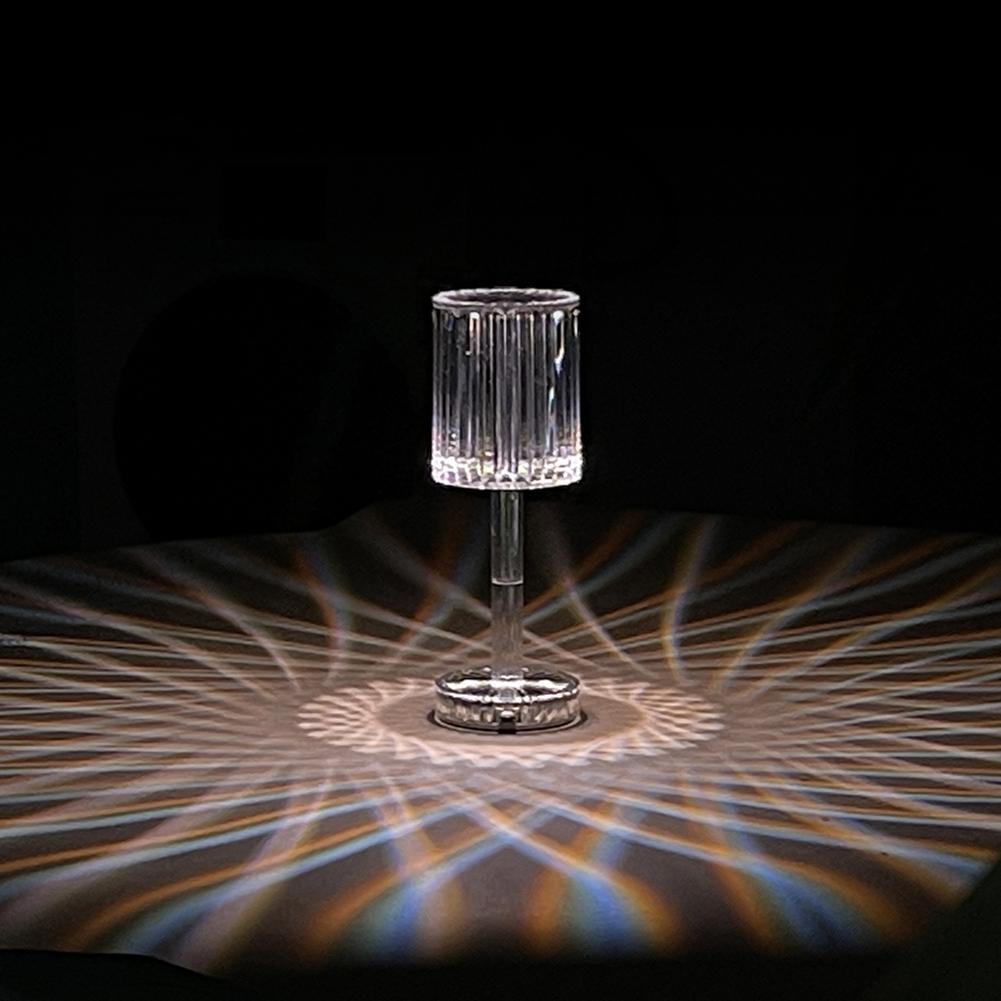 Lampa de masa wireless din cristal acrilic cu touch si — Ambient Modern Pentru Acasă